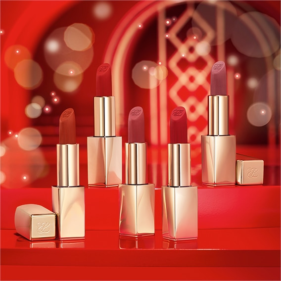 Pure Color Lipsticks on red background